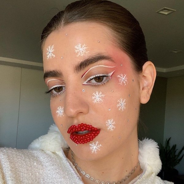 tutorial maquiagem de natal com batom vermelho