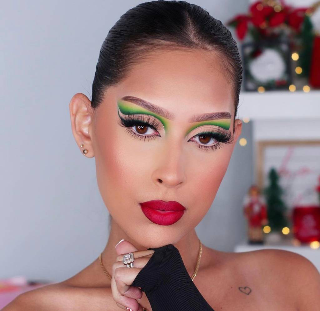 ideias de maquiagem para o natal com glitter