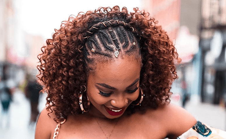 trança nagô desenhada coração cabelo curto