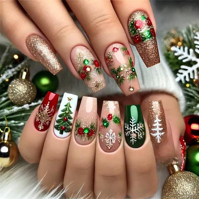 ideias de unhas para festa de fim de ano