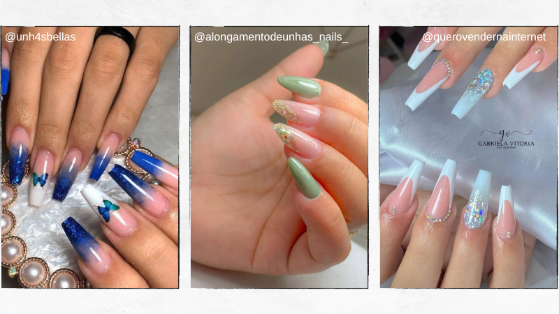 foto de unha em gel decorada