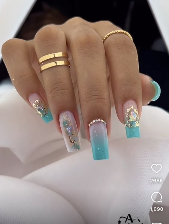 unhas de gel efeito glazed