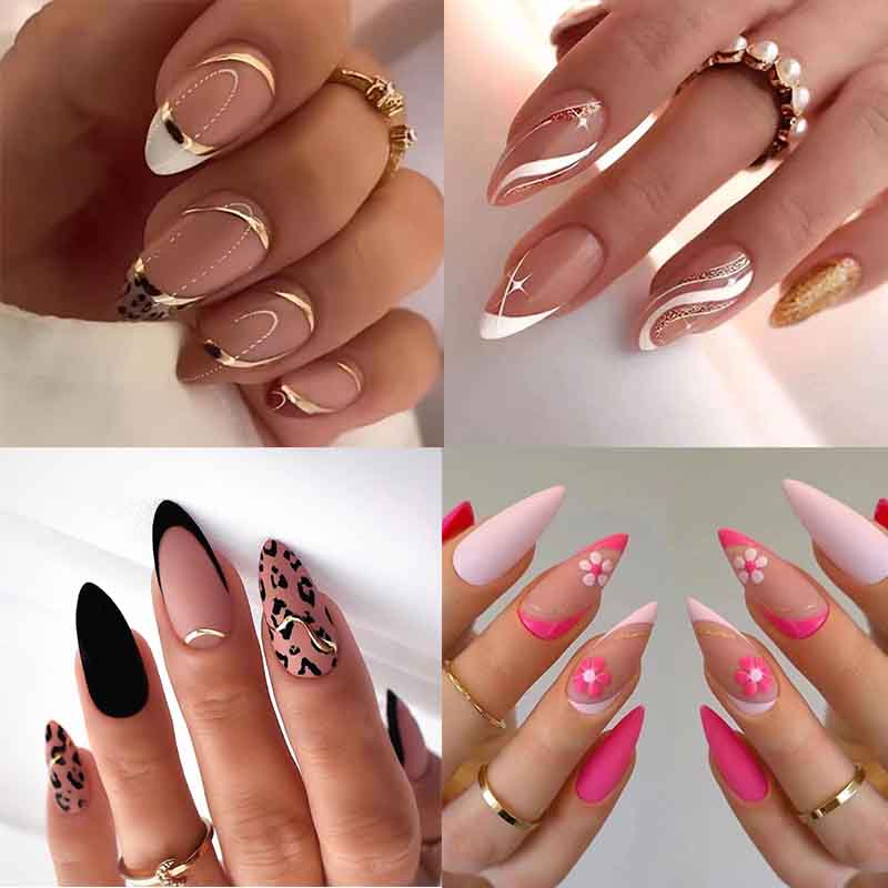 unhas amendoadas curtas