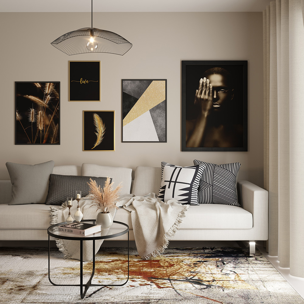 decoração de quarto com varal de fotos