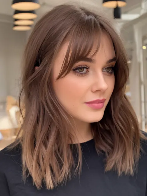 franja rosto redondo