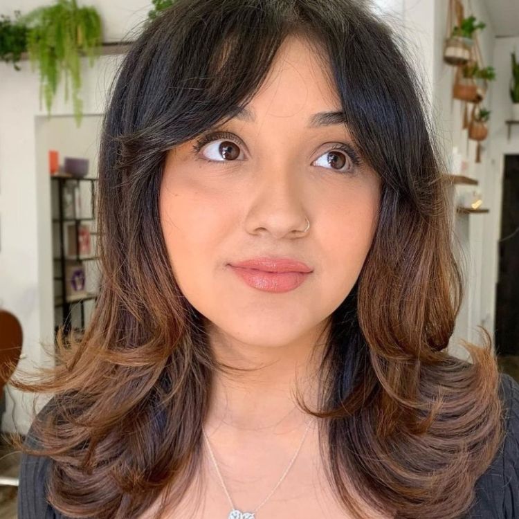 franja rosto redondo