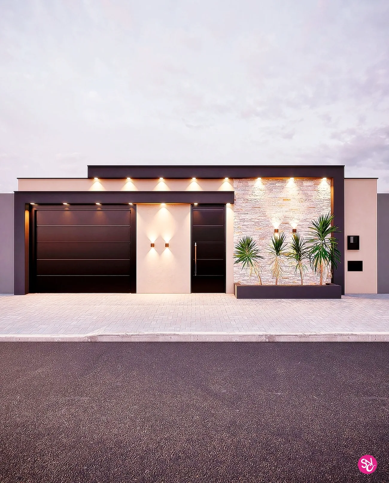 fachada de muro alta