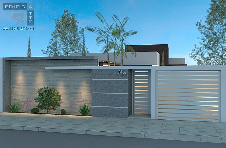 fachada de muro com revestimento 3D