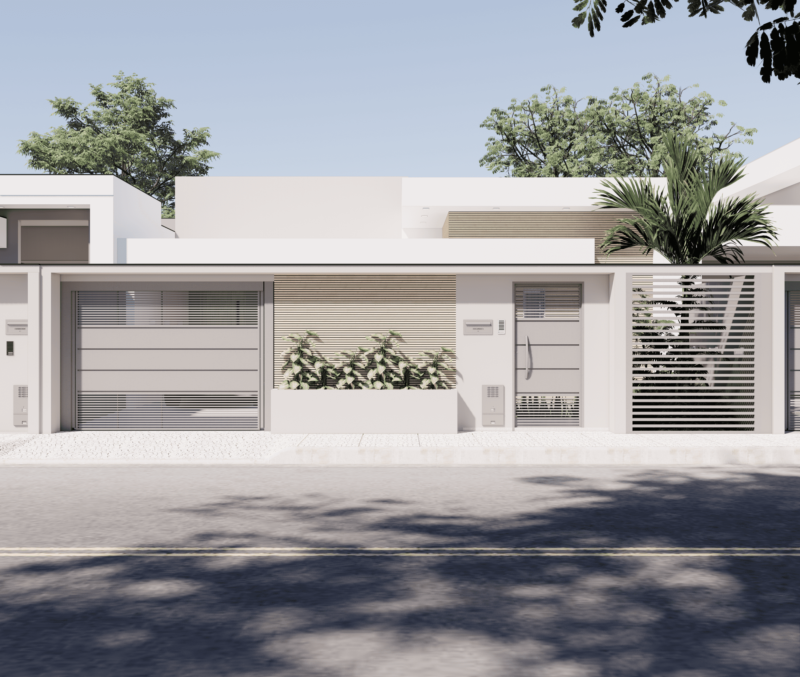 fachada de muro para casa pequena