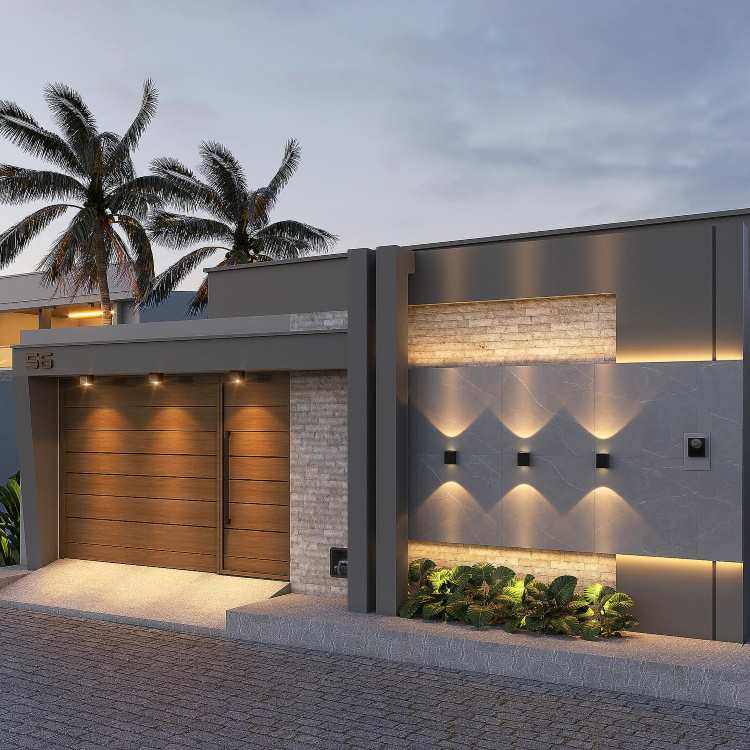 fachada de muro simples