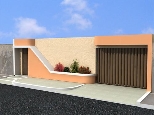 fachada de muro com portão