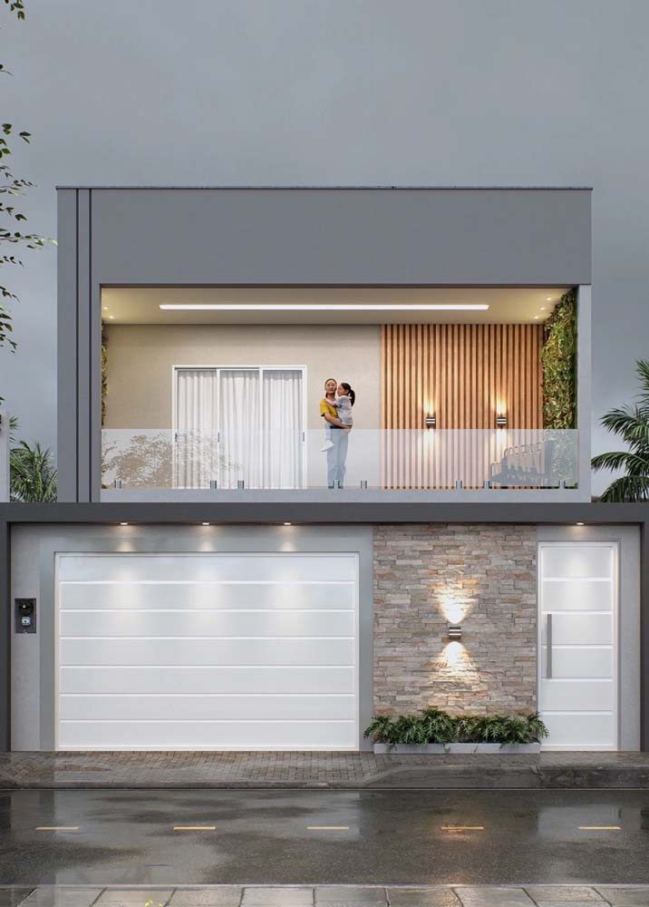 fachada de muro com pedras