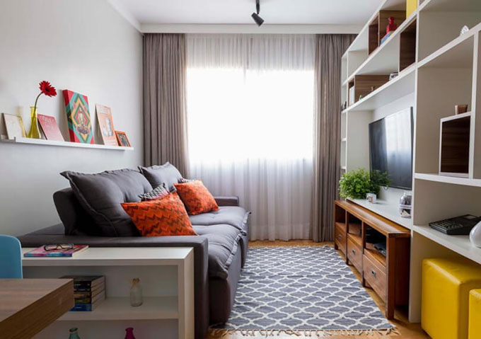 decoração sala com plantas