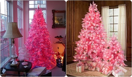 como montar arvore natal rosa barata