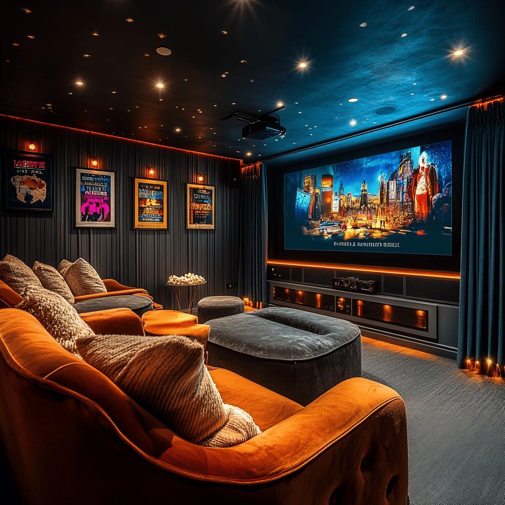 ideias criativas decoração cinema casa