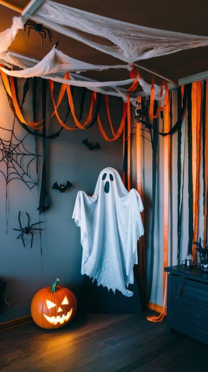 decoracao fantasma halloween economica passo a passo