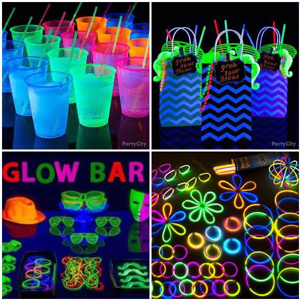 ideias criativas festa neon simples