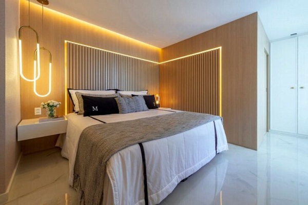 ideias criativas decoração led parede quarto sala