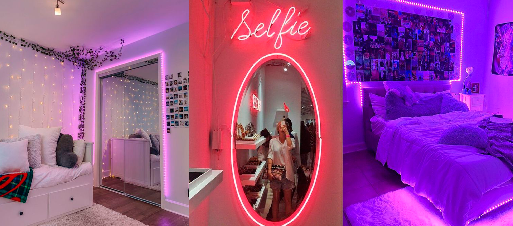 ideias criativas decoração led parede quarto sala