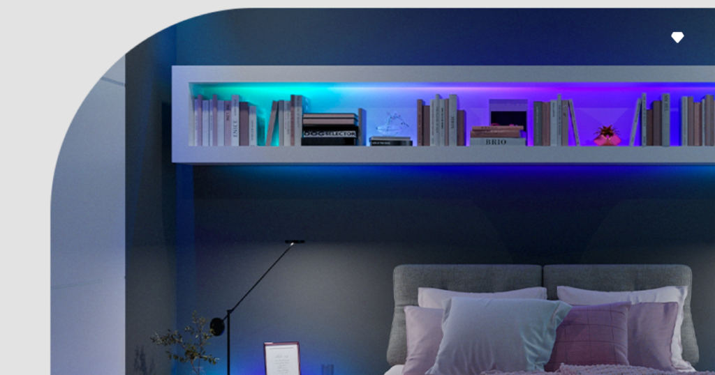 ideias criativas decoração led parede quarto sala