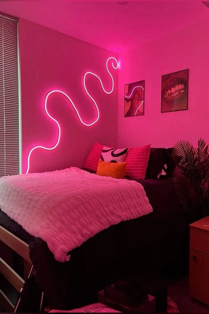 ideias criativas decoração led parede quarto sala