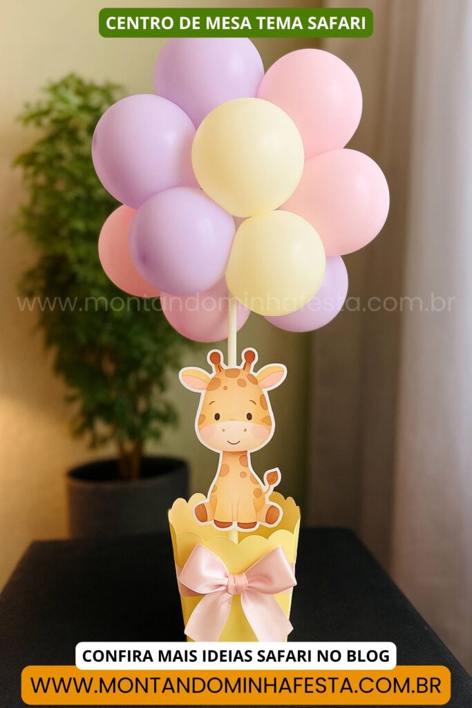 arco de balões desconstruído safari baby passo a passo