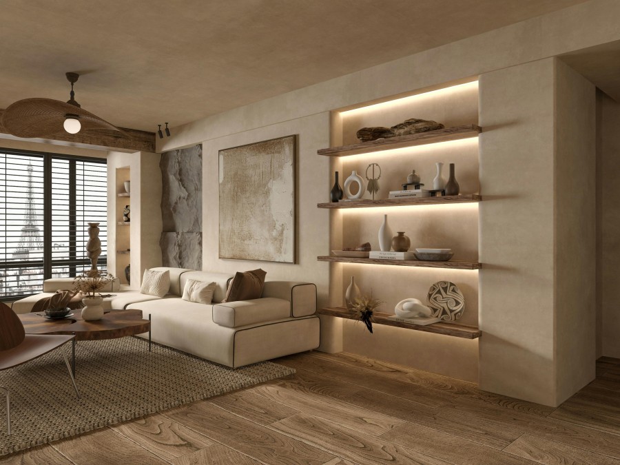 papel de parede ou pintura setorizada