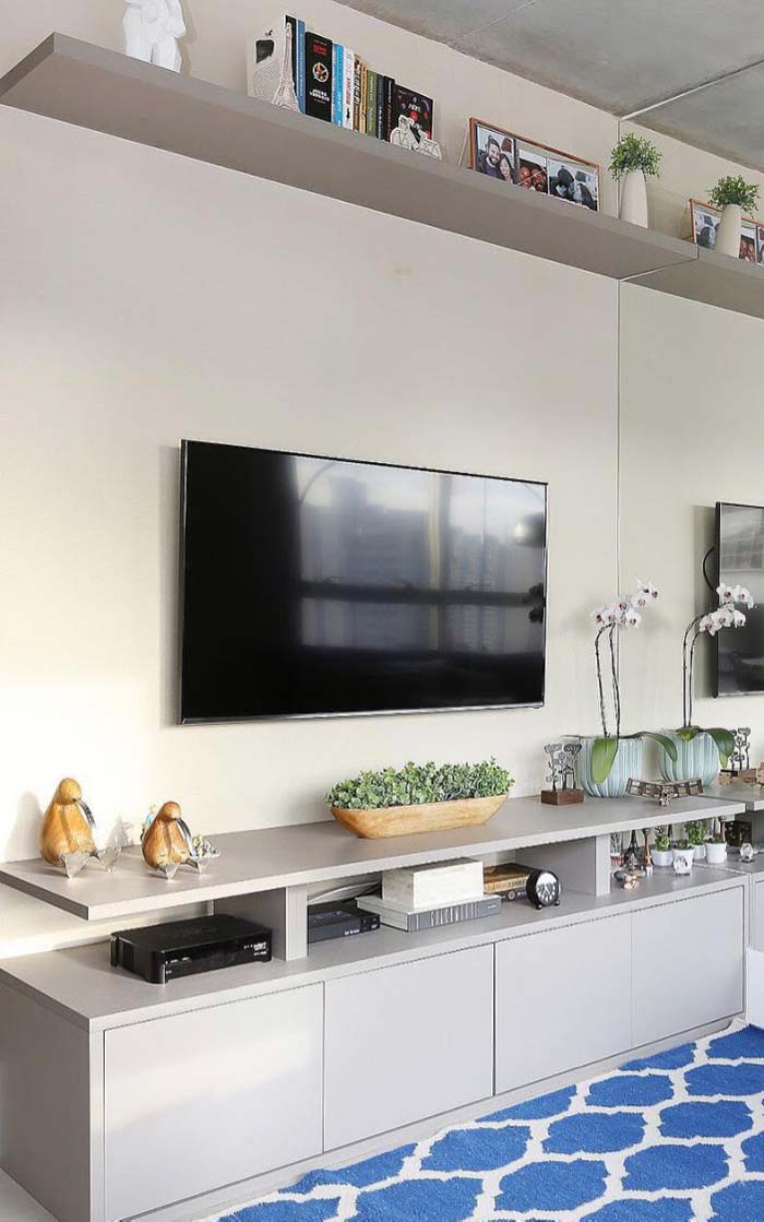 ideias criativas para decorar rack sala