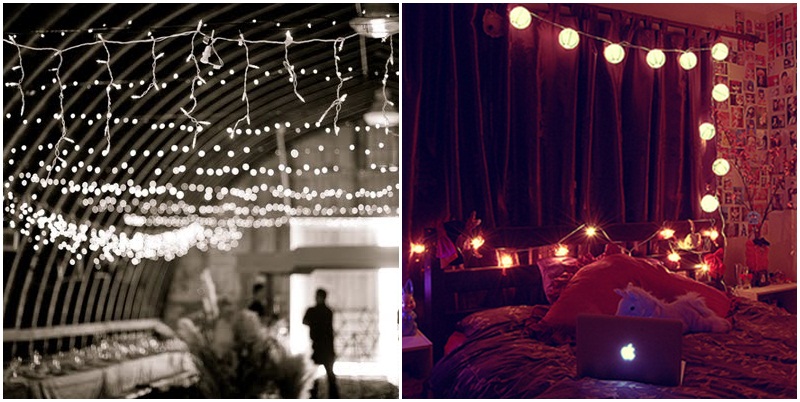 ideias criativas varal de lampadas para varanda