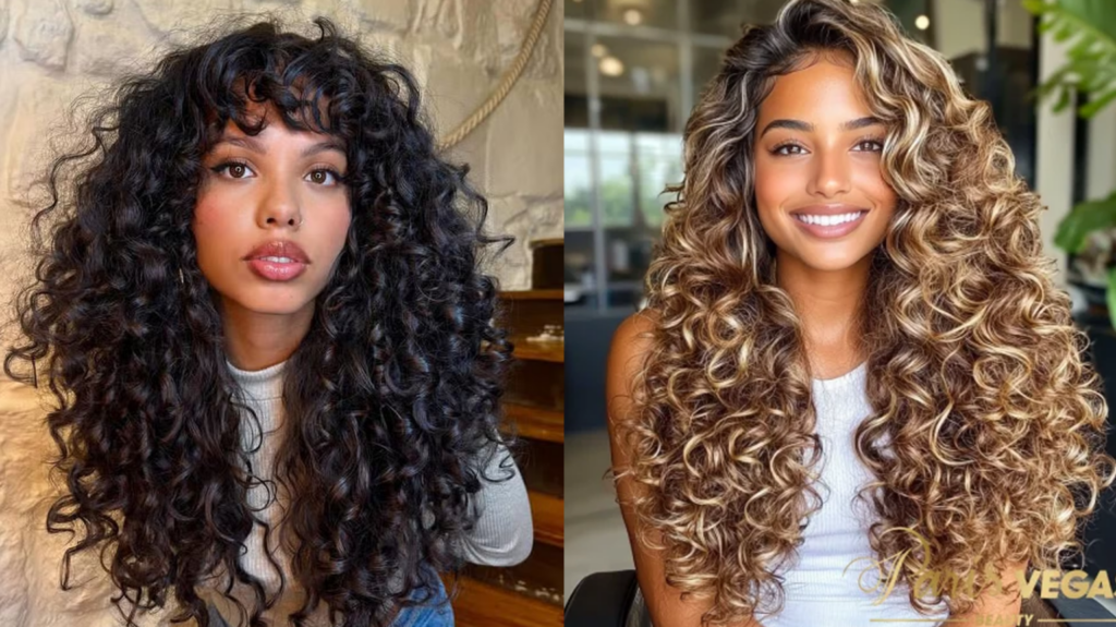 ideias de cabelo cacheado médio