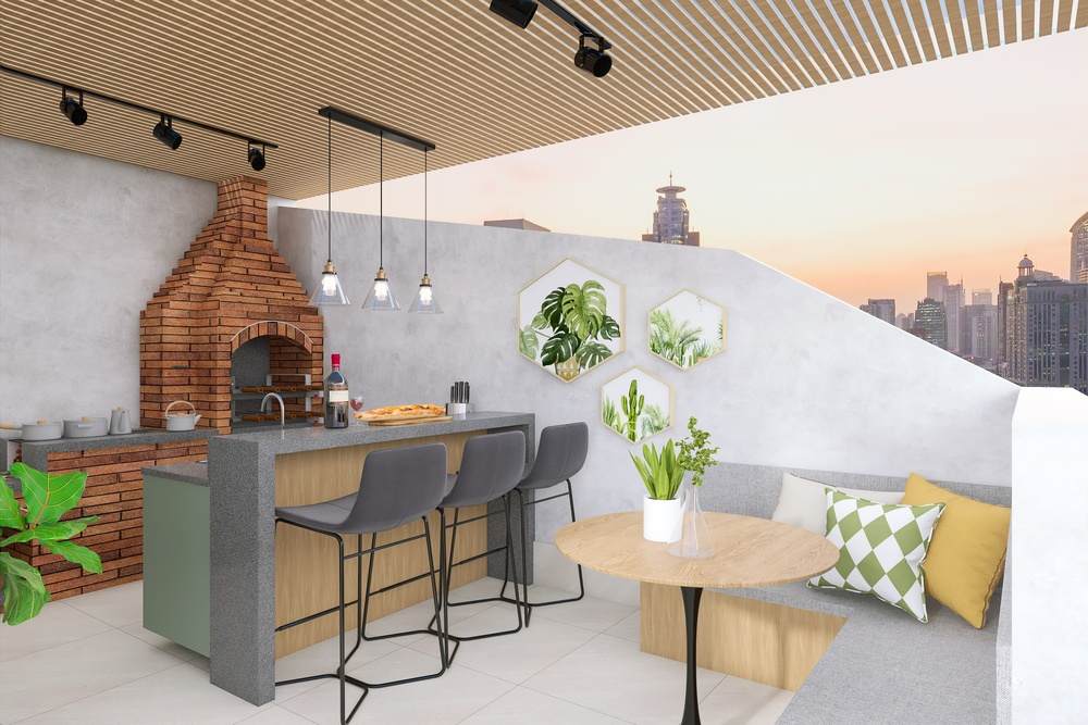 ideias de decoração área churrasqueira pequena