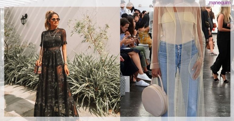 ideias de looks transparentes para festas e dia a dia