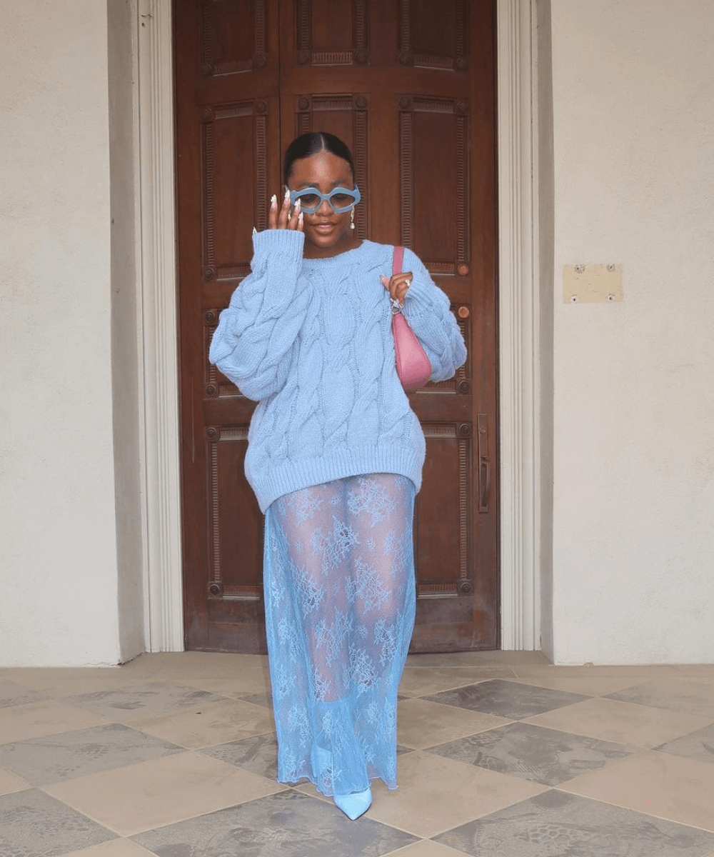 diferença entre tule e renda em looks transparentes