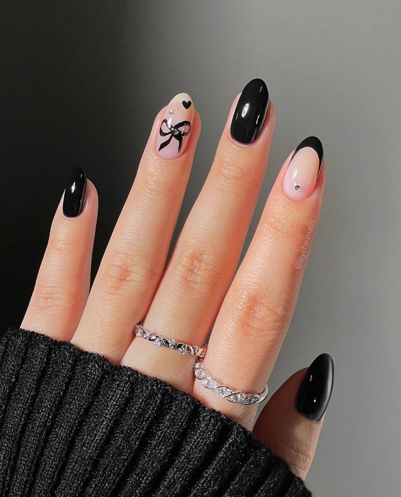 ideias de unhas pretas