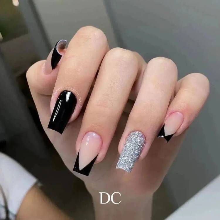 ideias de unhas pretas