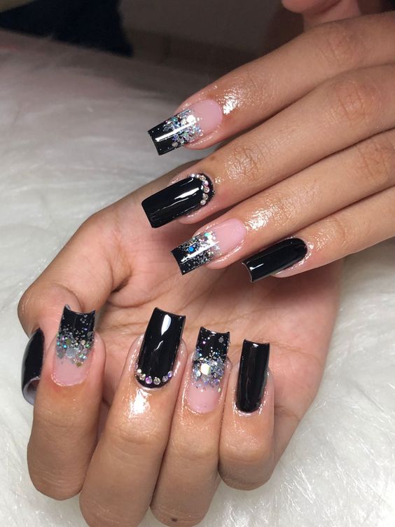 ideias de unhas pretas