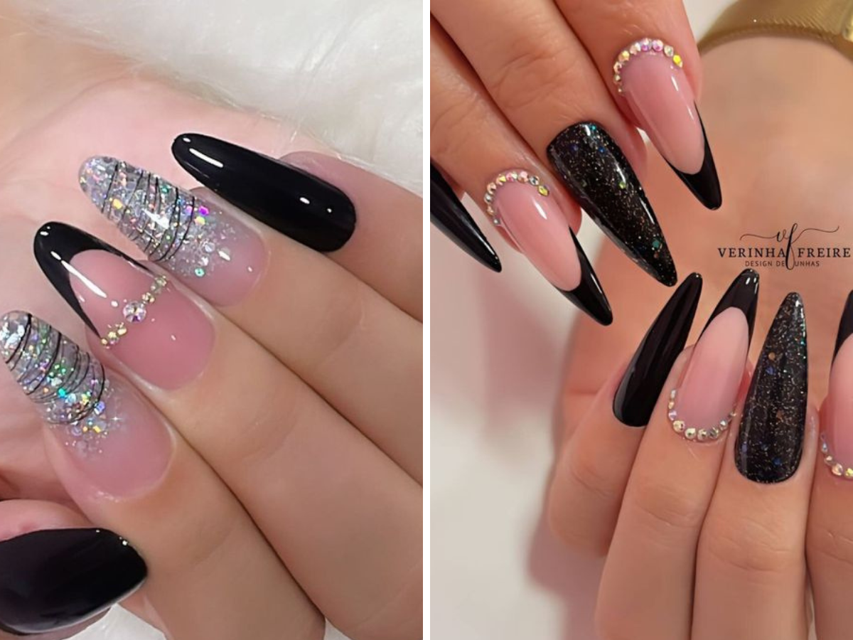 ideias de unhas pretas
