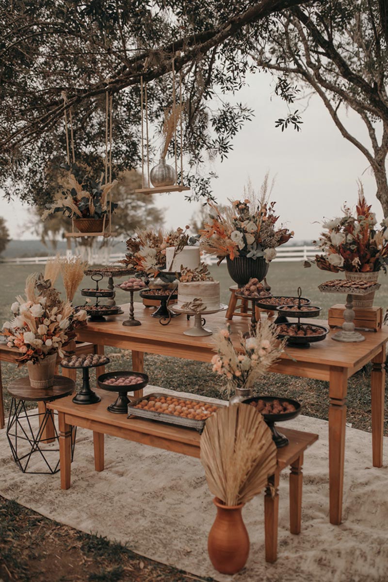 ideias criativas decoração casamento boho chic simples