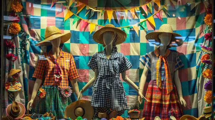 decoração vitrine São João