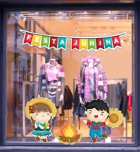ideias criativas vitrine junina