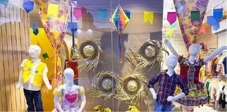decoração loja arraiá