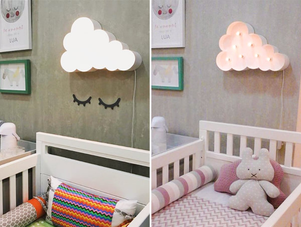 ideias criativas decoração nuvem quarto infantil