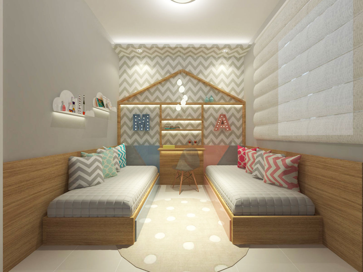 ideias decoração nuvem quarto infantil simples