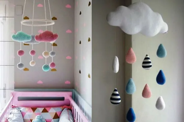 como fazer nuvem 3d teto quarto infantil