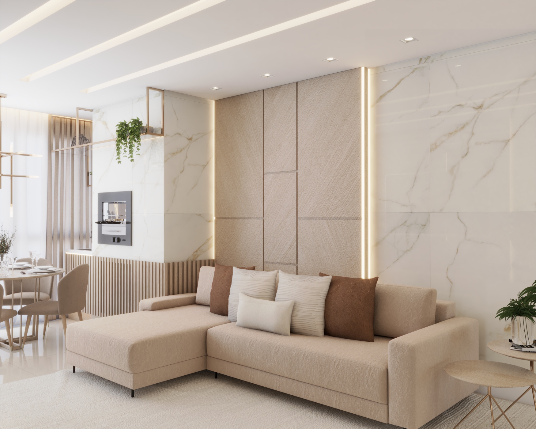 50 ideias de decoração sala com cerâmica na parede