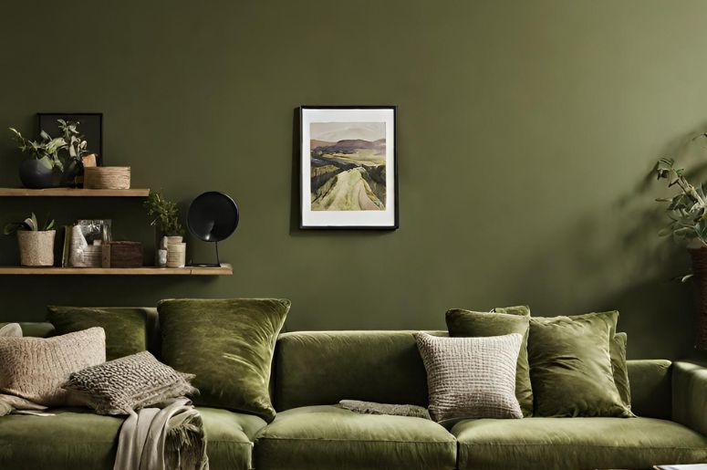 ideias decoração verde dourado sala estar quarto