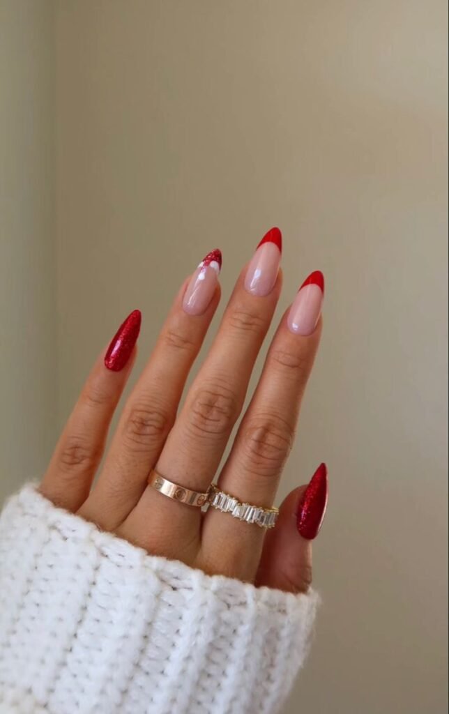 unhas vermelhas minimalistas