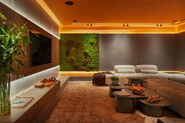 perfil led vs fita led sala de estar