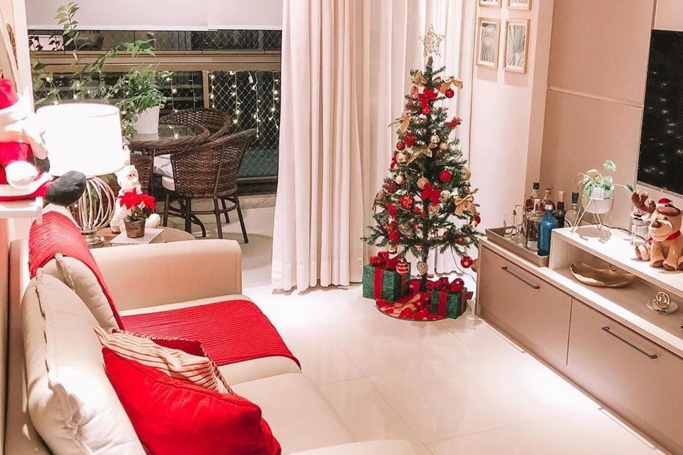 decoracao natal varanda pequena barata e charmosa