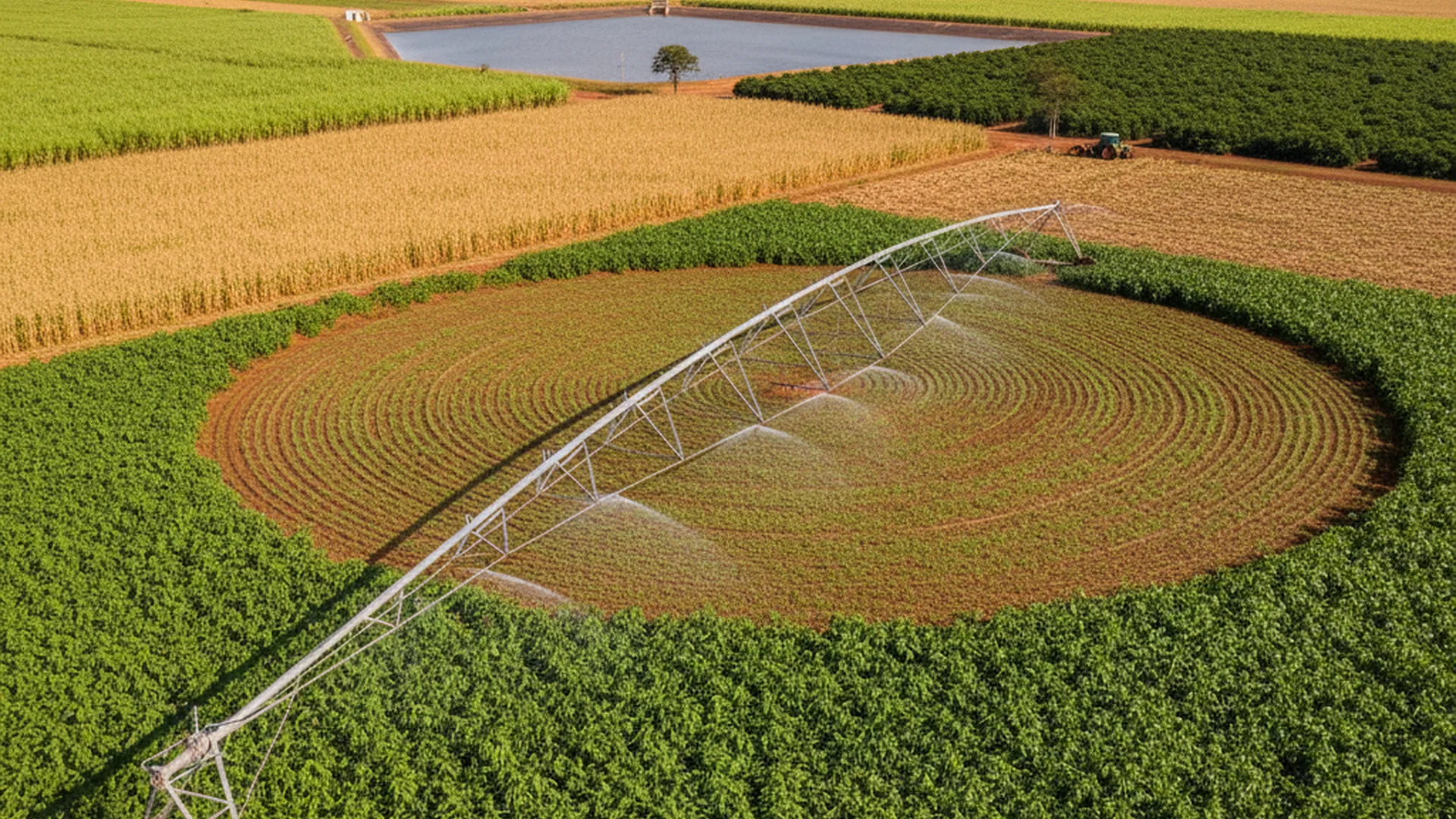 irrigação da lavoura de feijão